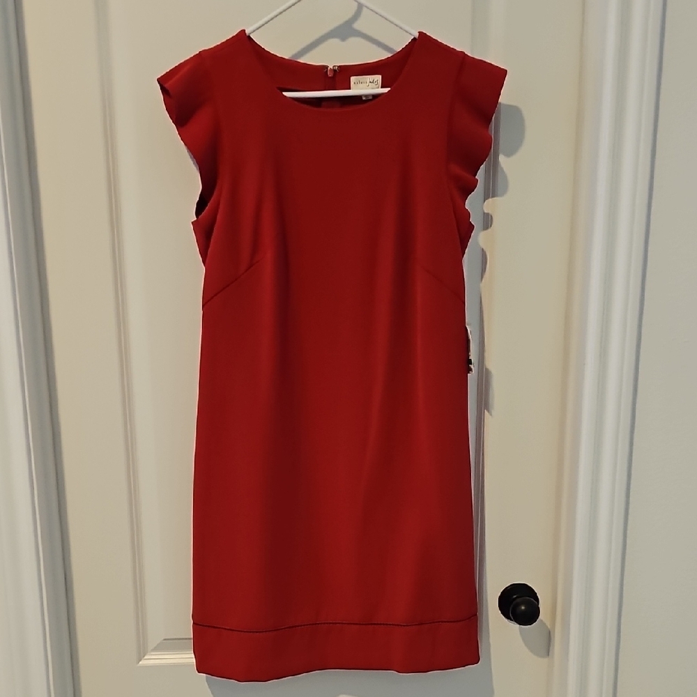 Maison Jules Scarlet Flutter Sleeve Mini Dress